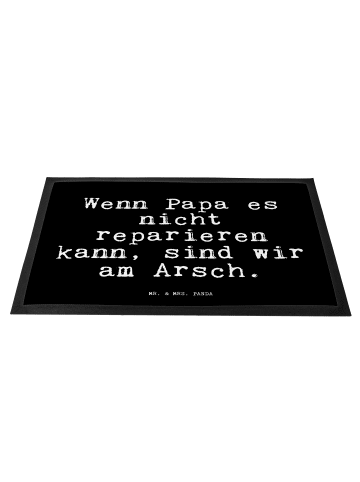 Mr. & Mrs. Panda Schmutzmatte Wenn Papa es nicht... mit Spruch in Schwarz