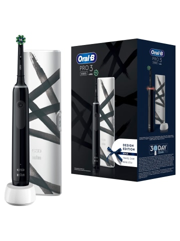 Oral-B Elektrische Zahnbürste "Pro 3 + Reiseetui Streifen Design" in Black