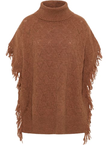 IZIA Strick Poncho in Braun