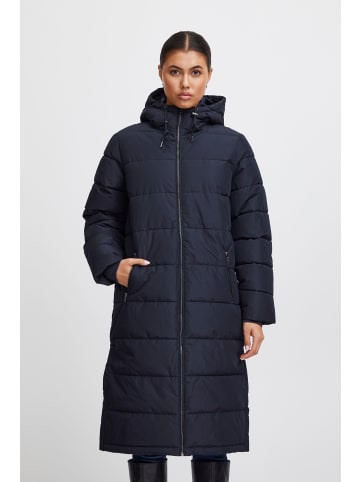 ICHI Steppmantel IHZELANO JA2 - 20119188  Langgeschnittene Steppjacke mit Kapuze in Blau