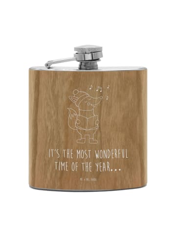 Mr. & Mrs. Panda Flachmann Outdoor Fuchs Sänger mit Spruch in Braun