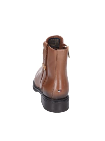 Tommy Hilfiger Flat- Boots Leather Flat Boot in cognac