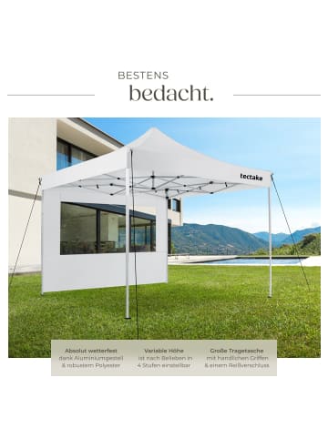 tectake Aluminium Pavillon Olivia inklusive Spannseilen, Heringen und Tragetasche, weiß