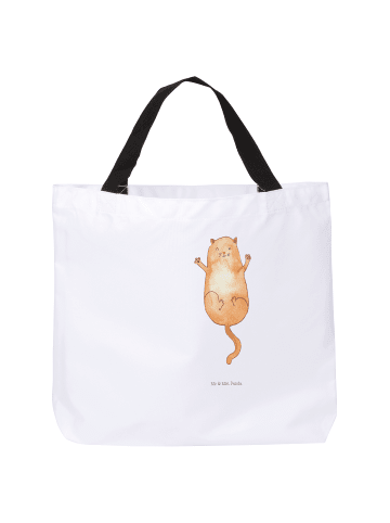 Mr. & Mrs. Panda Tote Bag Katze Umarmen ohne Spruch in Weiß