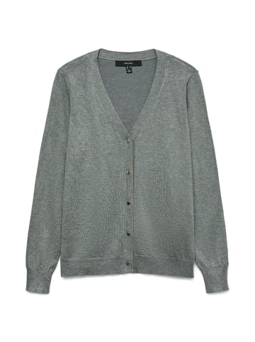 Vero Moda V-Ausschnitt Strick Cardigan mit Knopfverschluss in Grau-3