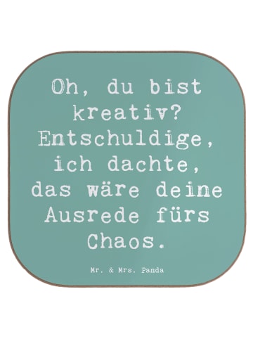 Mr. & Mrs. Panda Untersetzer Spruch Kreatives Chaos mit Spruch in Meeresbrise