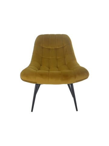 SalesFever Relaxsessel XXL modern mit Metallbeinen in Schwarz und Samtbezug in Gelb