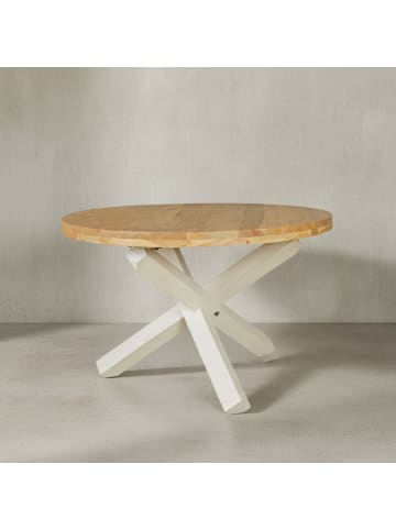 KADIMA DESIGN Design Esszimmertisch BOHA rund Ø 120 cm x 75 cm Massiv-Holz in Akazie