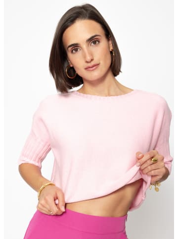 SASSYCLASSY Kurzarm Crop Pullover in Rosa