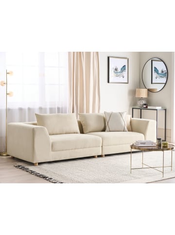 Beliani 3-Sitzer Sofa LERMON in Beige - (W) 260 x (H) 59 x (L) 100 cm