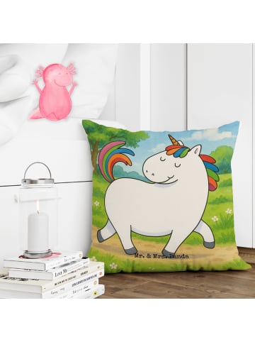 Mr. & Mrs. Panda Kopfkissen Einhorn Stolzieren Design ohne Spruch in Weiß