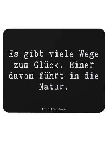 Mr. & Mrs. Panda Mauspad Spruch Geborgenheit Natur mit Spruch in Schwarz