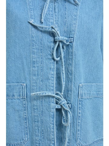 Milano Italy Jacke mit Kragen, Knopfleiste, Taschen und langen Ärmeln in Jeansblue