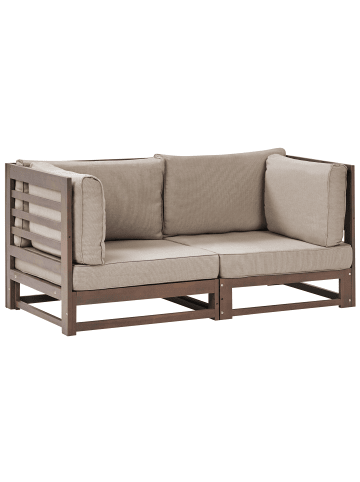 Beliani Gartensofa TRANI in Braun/Grau/Beige - (W) 150 x (H) 72 x (L) 75 cm