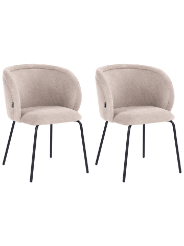 Beliani 2er-Set Esszimmerstuhl SARASOTA in Beige/Schwarz