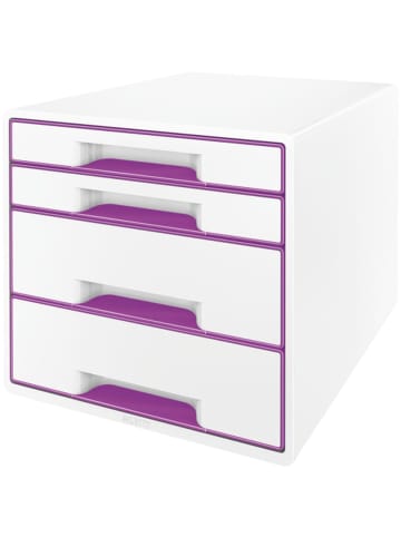 Leitz Schubladenbox Wow Cube 4 Schubladen PS perlweiß/violett