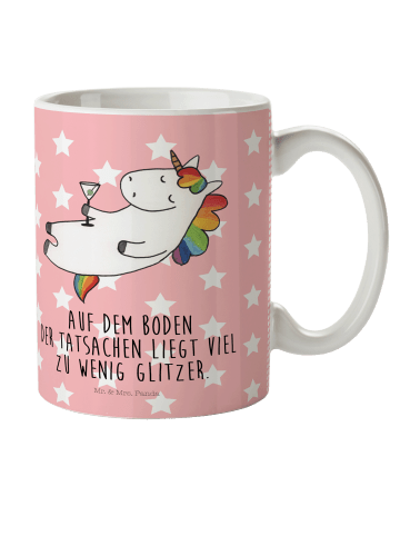 Mr. & Mrs. Panda Kindertasse Einhorn Cocktail mit Spruch in Rot Pastell