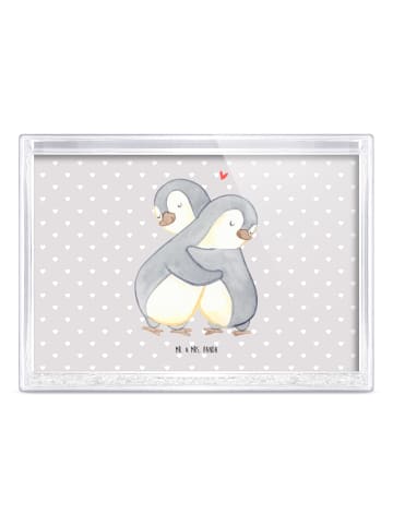 Mr. & Mrs. Panda Glücksbringer Pinguine Kuscheln ohne Spruch in Grau Pastell