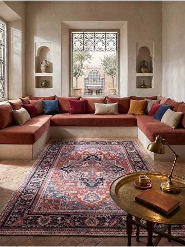 KADIMA DESIGN Flachgewebe-Teppich Handgewebt HALD Pflegeleicht Traditionell in Rot
