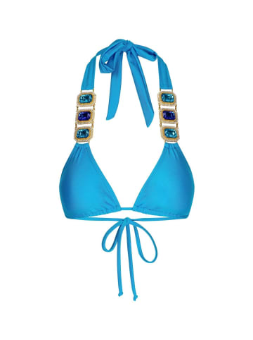 Moda Minx Bikini Top Boujee Triangle in Sky Blue Shimmer
