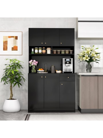 COSTWAY Küchenschrank Holz in Weiß