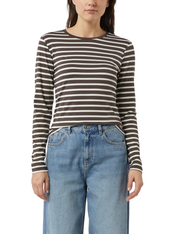 comma Langarmshirt in schlamm weiß - 0002