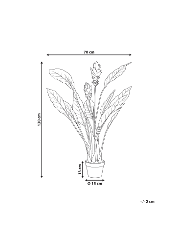 Beliani Kunstpflanze PURPURATA in Rot/Grün - (W) 70 x (H) 130 x (L) 70 cm