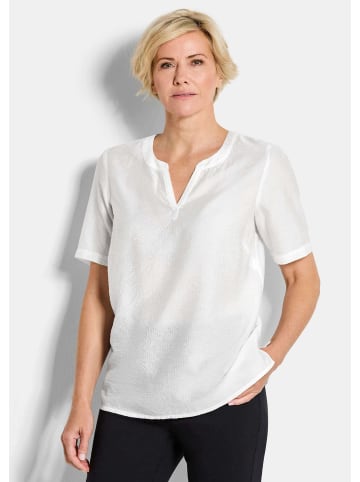 GOLDNER Blusenshirt mit feiner Streifenstruktur in weiß