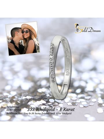 GoldDream 333 Weißgold - 8 Karat Damen Ringe Swing Fingerring  56 (17,8)