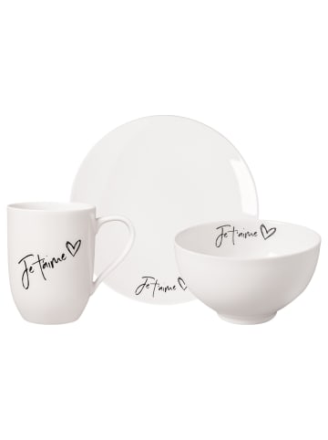 Villeroy & Boch 3er Set Frühstücks-Set Je t'aime Statement in weiß