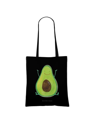 Mr. & Mrs. Panda Tasche Avocado Glücklich ohne Spruch in Schwarz