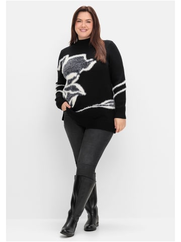 sheego Pullover in schwarz gemustert