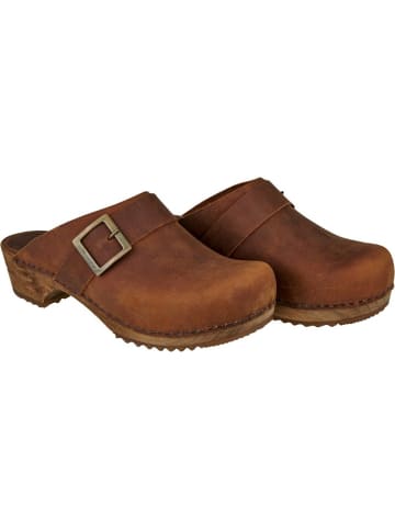 Sanita Comfortwear Clog "WOOD-URBAN OPEN" in Braun