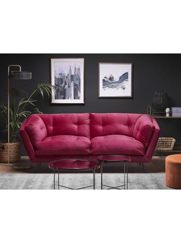Beliani 3-Sitzer Sofa LENVIK in Rot/Schwarz - (W) 210 x (H) 75 x (L) 90 cm