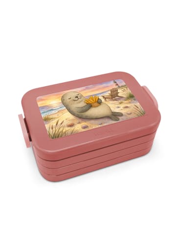 Mr. & Mrs. Panda Bentobox Robbe Pommes Design ohne Spruch in Rot Pastell