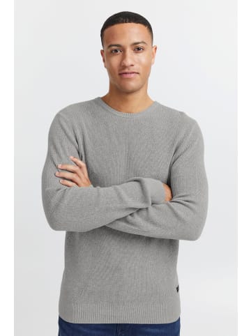 BLEND Rundhals Strickpullover Basic Langarm Sweater in Grau