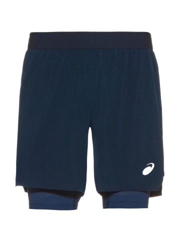 asics Laufshorts Road 2 in 1 in Dunkelblau