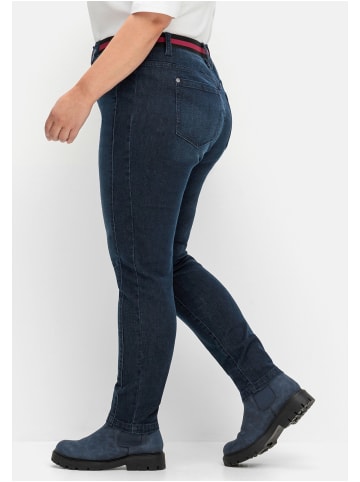 sheego Schmale Jeans in dark blue Denim