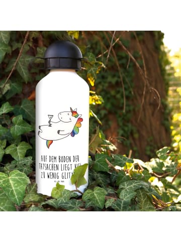 Mr. & Mrs. Panda Kindertrinkflasche Einhorn Blümchentail mit Spruch in Weiß