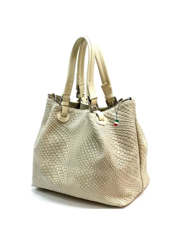 Florence Florence Handtasche, Umhängetasche Leder beige ca. 31cm