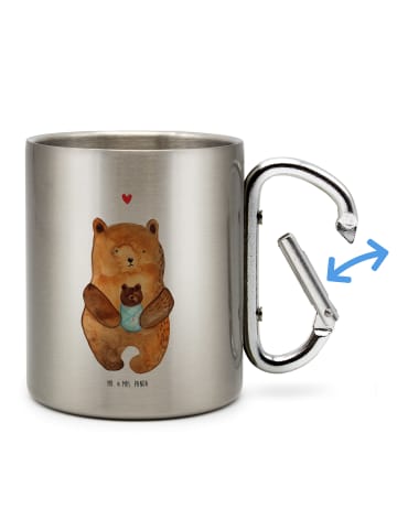 Mr. & Mrs. Panda Thermobecher Bär Baby ohne Spruch in Silber