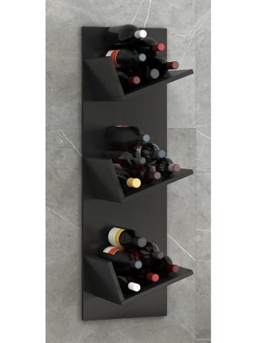VCM  Holz Weinregal Wandregal Flaschen Wein Vinosi in Schwarz