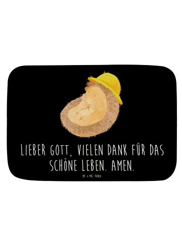 Mr. & Mrs. Panda Badezimmerteppich Igel Beten mit Spruch in Schwarz