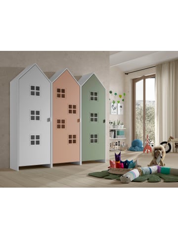 58 aufm Kessel REGALSCHRANK Set Kania 173x37x171 MDF Weiß /Bunt