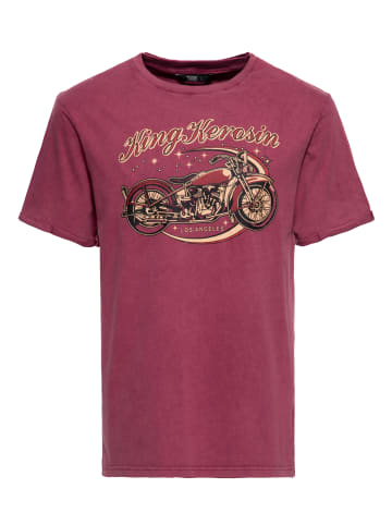 King Kerosin King Kerosin Print T-Shirt Bobber in burgund