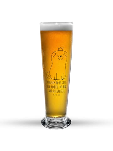 Mr. & Mrs. Panda Bierglas Mops Krone mit Spruch in Transparent