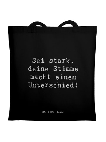 Mr. & Mrs. Panda Shopping Tasche Spruch Deine Stimme zählt mit S... in Schwarz