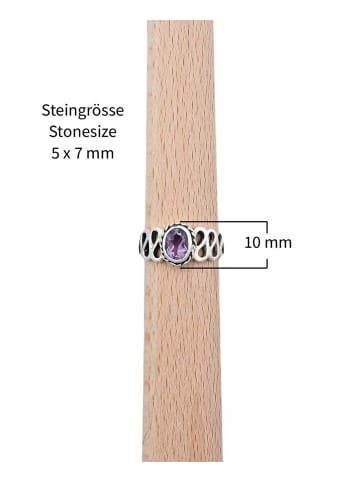 mantraroma 925er Silber - Ringe mit Amethyst facettiert