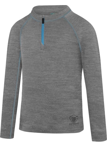 Normani Outdoor Sports Kinder Merino Langarm mit 1/4 Zipper Nyapari in Grau