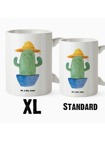 Mr. & Mrs. Panda XL Tasse Kaktus Hut ohne Spruch in Weiß
